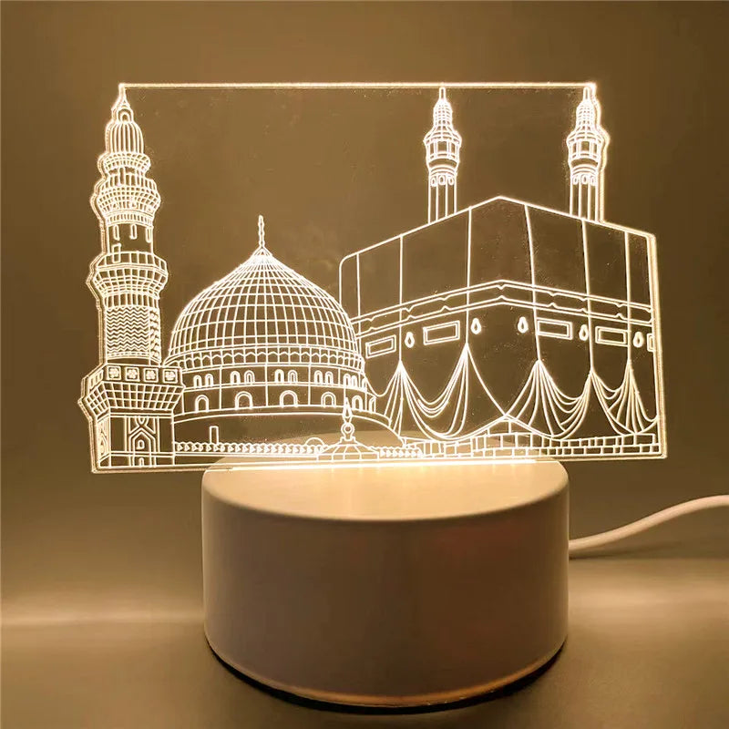 Veilleuse LED 3D à commande USB, ornement de Table orientale pour la maison