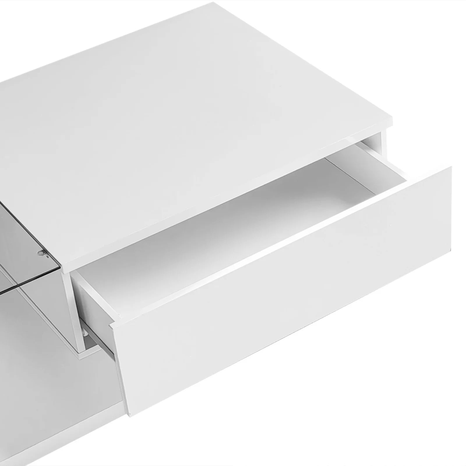 Table basse 105x55x32.5cm tables basses avec effet verre et LED
