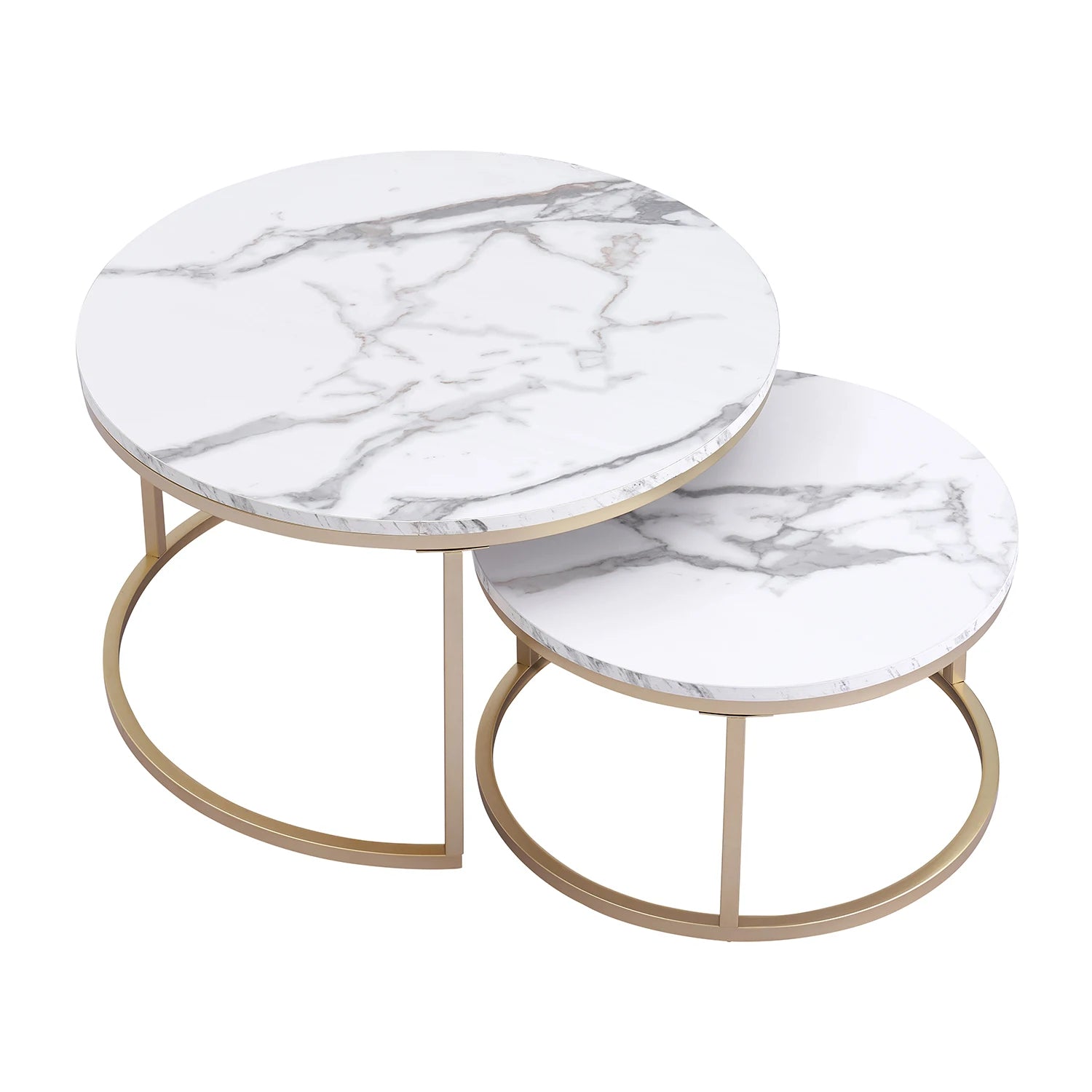 Table basse moderne Texture marbre pour salon