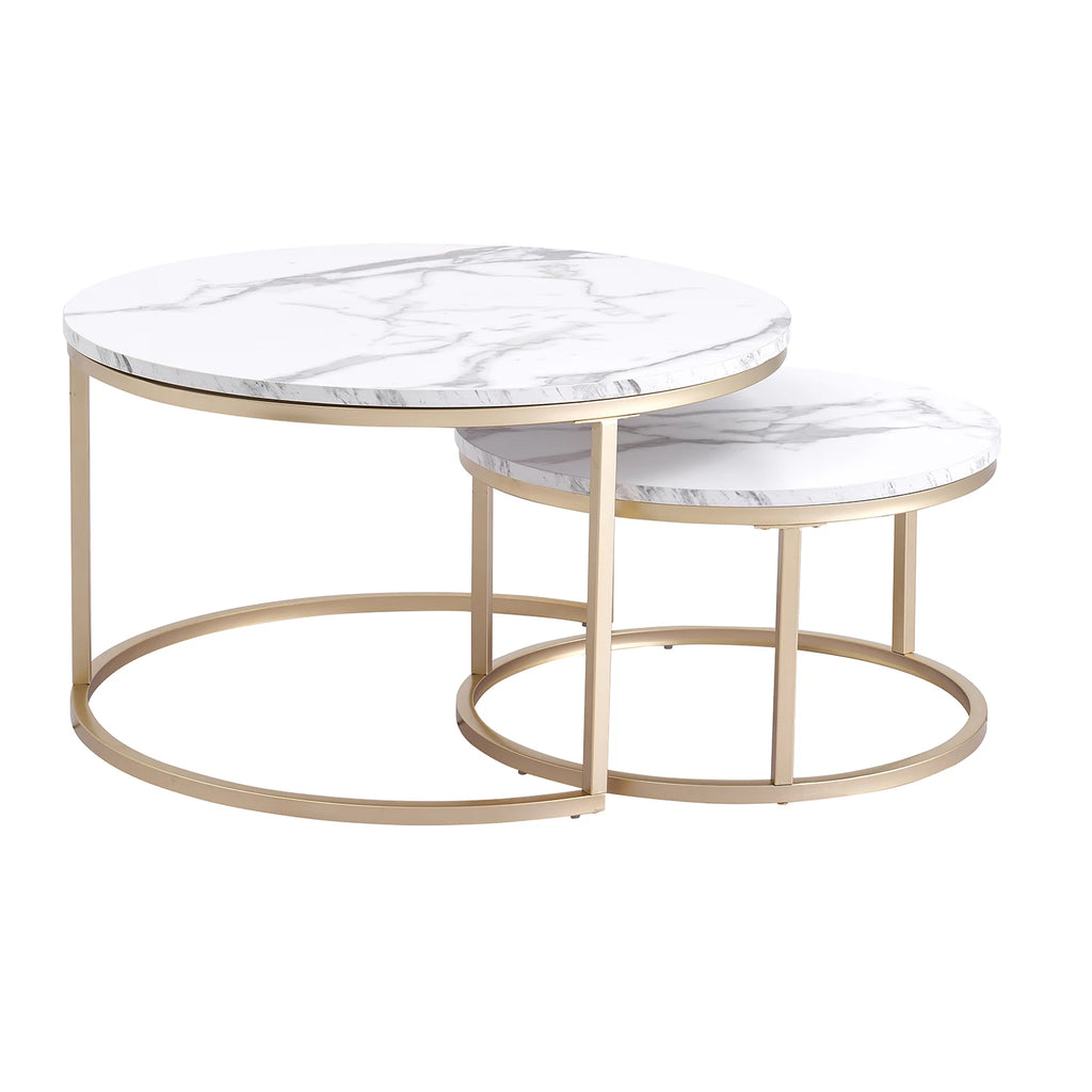 Table basse moderne Texture marbre pour salon