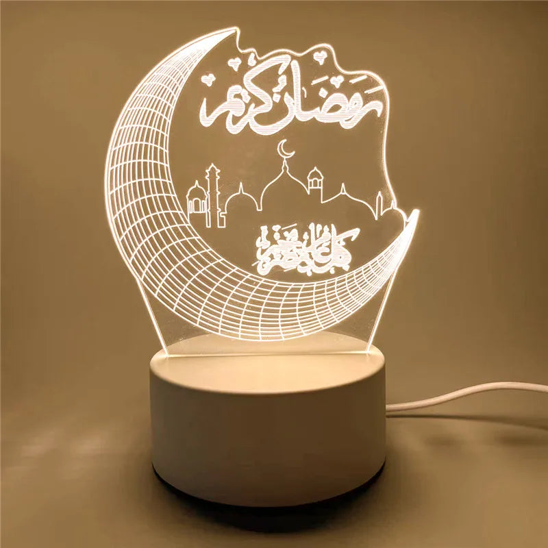 Veilleuse LED 3D à commande USB, ornement de Table orientale pour la maison