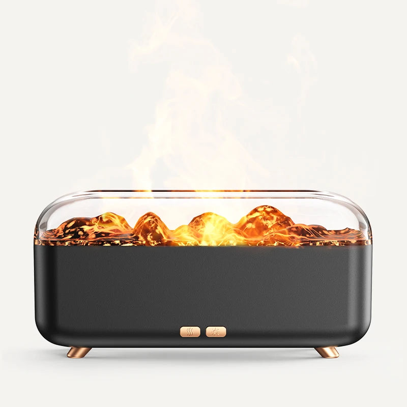 Machine d'aromathérapie à Simulation de flamme, Mini humidificateur d'air silencieux