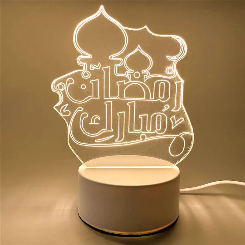 Veilleuse LED 3D à commande USB, ornement de Table orientale pour la maison