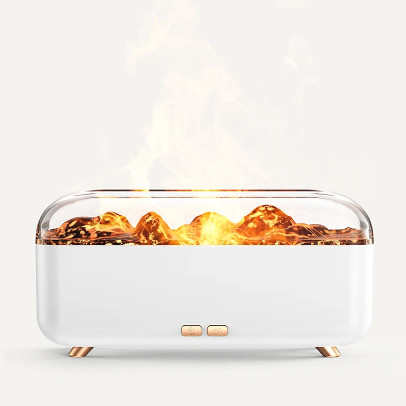 Machine d'aromathérapie à Simulation de flamme, Mini humidificateur d'air silencieux