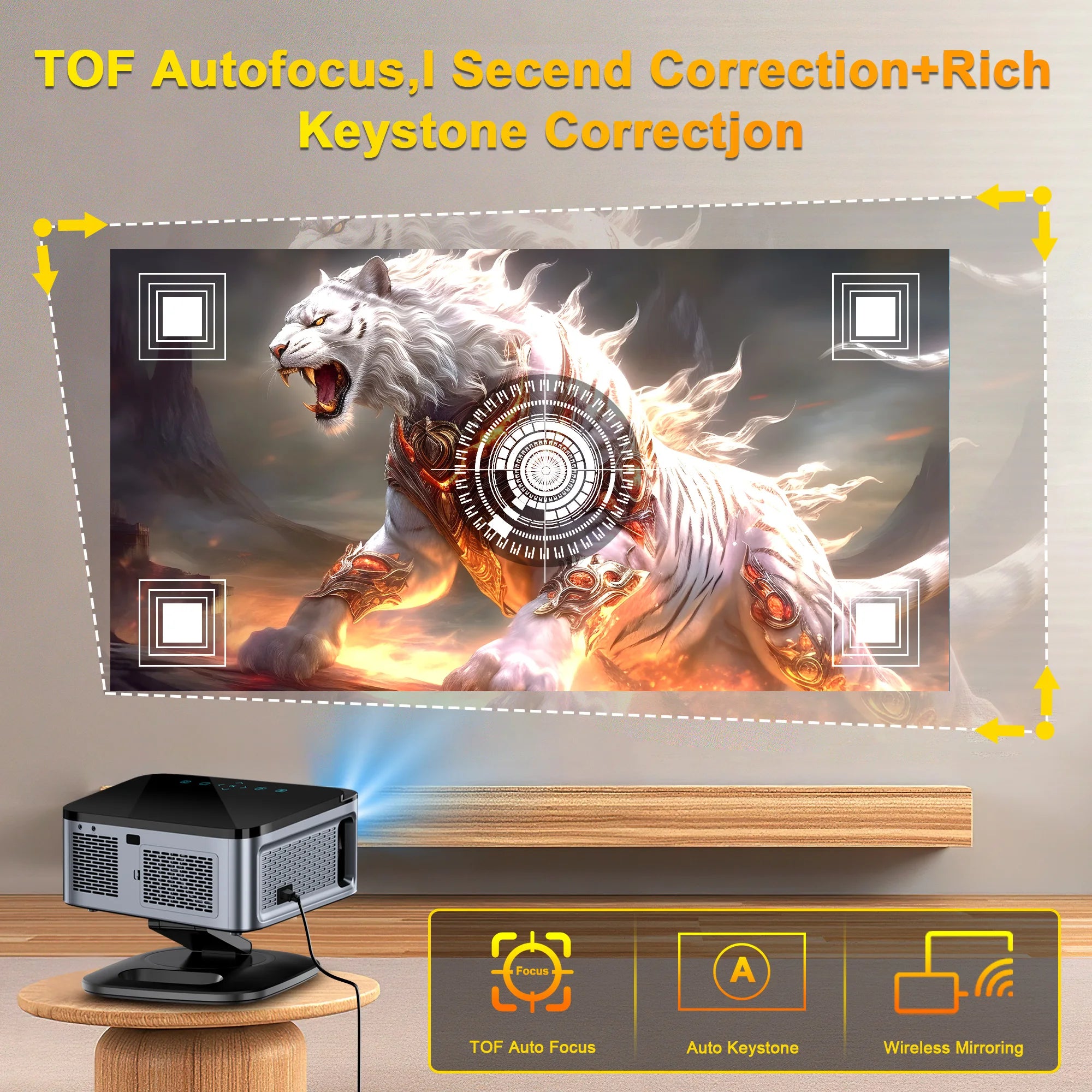 XIWBSY 45000 Lumens TOF Focus projecteur 4K