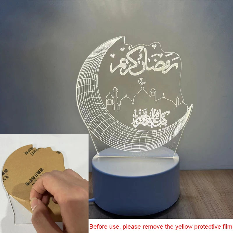 Veilleuse LED 3D à commande USB, ornement de Table orientale pour la maison