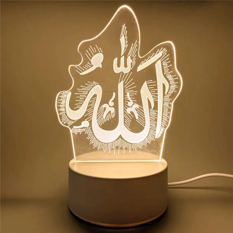 Veilleuse LED 3D à commande USB, ornement de Table orientale pour la maison