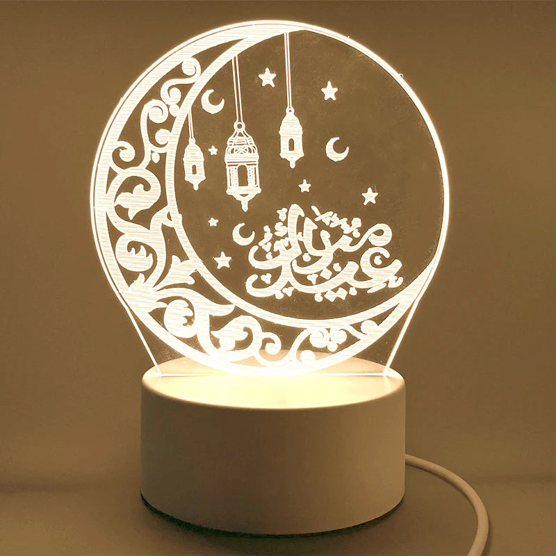 Veilleuse LED 3D à commande USB, ornement de Table orientale pour la maison