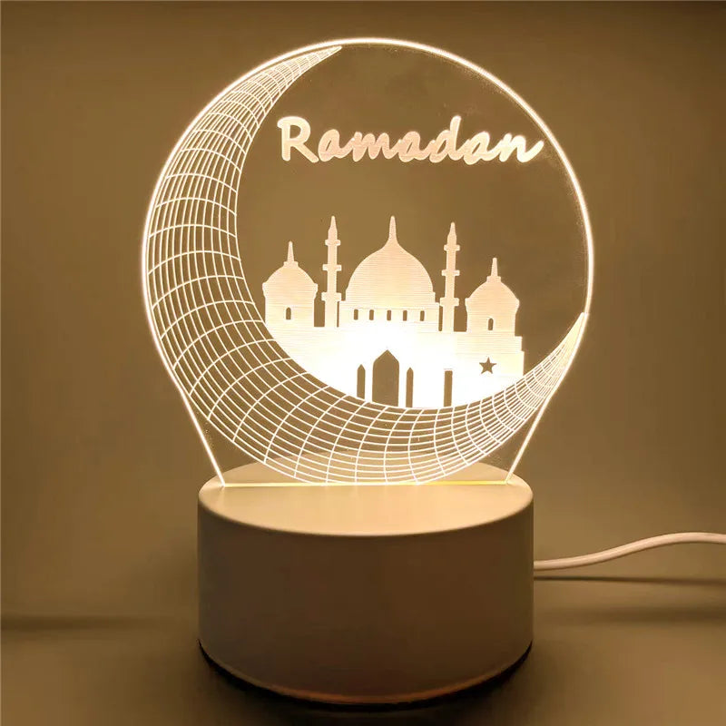 Veilleuse LED 3D à commande USB, ornement de Table orientale pour la maison