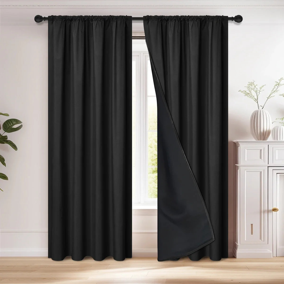 Rideau occultant 100% avec poche pour tringle