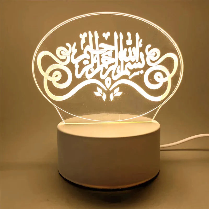 Veilleuse LED 3D à commande USB, ornement de Table orientale pour la maison