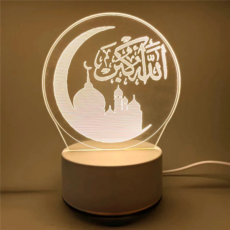 Veilleuse LED 3D à commande USB, ornement de Table orientale pour la maison