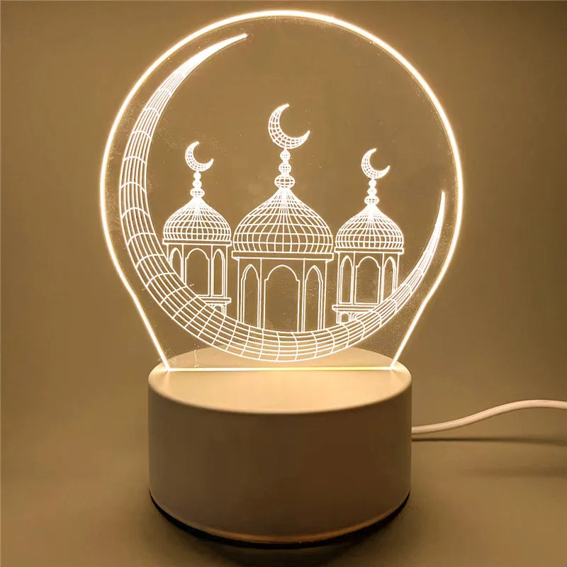 Veilleuse LED 3D à commande USB, ornement de Table orientale pour la maison