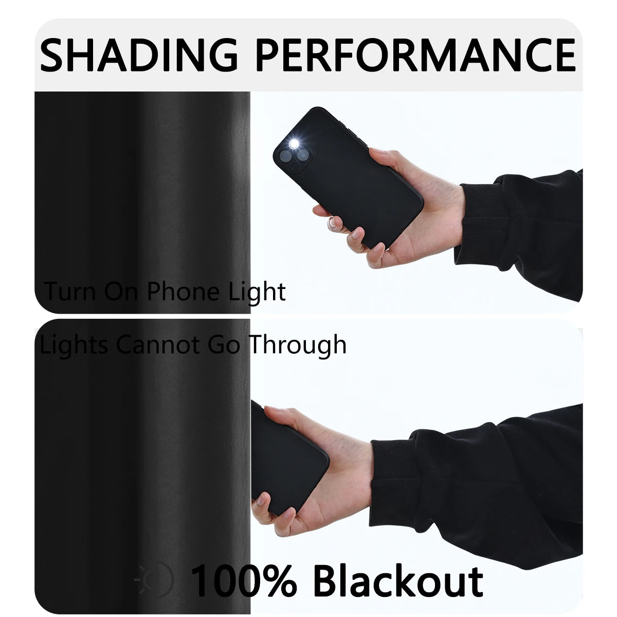 Rideau occultant 100% avec poche pour tringle